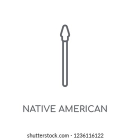 Native American Spear linear icon. Modern outline Native American Spear logo concept on white background from Culture collection. Suitable for use on web apps, mobile apps and print media.