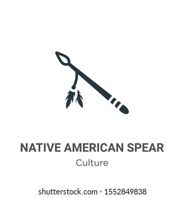 Native American Spear Vector Icon On White Background. Flat Vector Native American Spear Icon Symbol Sign From Modern Culture Collection For Mobile Concept And Web Apps Design.