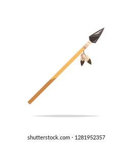 Native American Spear Vector Isolated Illustration