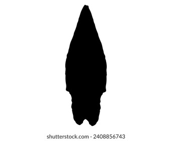 Arte vectorial de silueta de punta de flecha de piedra nativa estadounidense