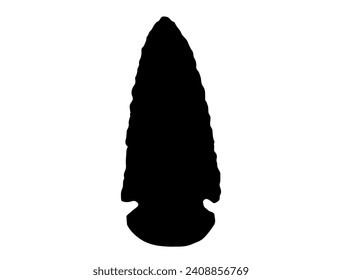 Arte vectorial de silueta de punta de flecha de piedra nativa estadounidense