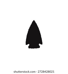 Indianer Stein Pfeilspitze Silhouette Vektor flache Illustration Design.
