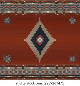 Hermoso patrón Étnico abstracto de alfombra roja Seamless en patrón tribal, mexicano triangular. bordado folclórico, decoración de camarote estilo mexicano.Dibujo de arte geométrico azteca.Diseño de alfombras, tapicería