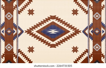 Native American Style Rug Beautiful Ethnic abstract Navajo tribal vector seamless pattern. Native Indian ornament. folk embroidery, and Mexican style.Azte geometric art.