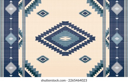 Alfombra de estilo nativo americano Hermoso patrón ininterrumpido de vectores tribales de tipo étnico abstracto Navajo. Ornamento indígena. bordado folclórico y estilo mexicano.Arte geométrico azte.