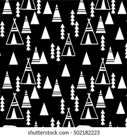 native american summer tent illustration in vector 
