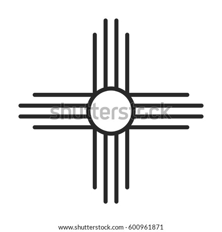 Native American Sun symbol vector icon in simple outline style. This icon are perfect for your websites and applications.