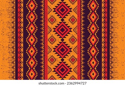 Native American symbols patterns. Abstract background with ethnic Aztec ornament. Geometric ethnic pattern print. Design for wallpaper, Fabric, rug, clothing, scarf, cover. African embroidery style. 