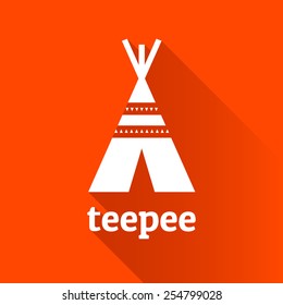 Native American teepee tent shelter logo graphic icon
