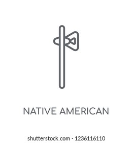 Native American Tomahawk linear icon. Modern outline Native American Tomahawk logo concept on white background from Culture collection. Suitable for use on web apps, mobile apps and print media.