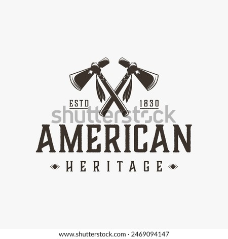 Native American Tomahawk logo white background