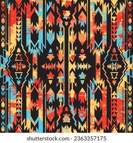 Native American traditional fabric abstract wallpaper  vintage vector seamless pattern 