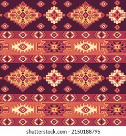 Native American traditional fabric wallpaper vintage vector seamless pattern