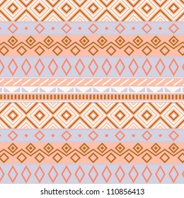 Native american traditional seamless pattern in pastel colors, vector