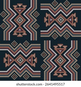 Native American Tribal Beaded Seamless Pattern