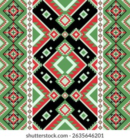 Patrón de alfombra tribal nativo americano Ilustración vectorial de azulejo de tela étnica geométrica