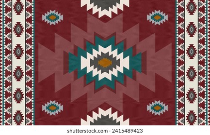 Native American tribal fabric pattern, geometric pattern, Aztec tribal textile, Navajo pattern, Mexican fabric seamless pattern.