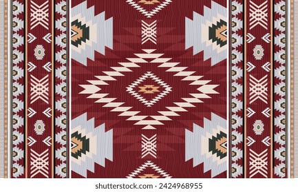 Native American tribal fabric pattern, geometric pattern, Aztec tribal textile, Navajo pattern, Mexican fabric seamless pattern.