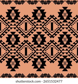 Nativo americano, vetor tribal padrão sem emenda, Etnia do sudoeste, ornamento geométrico de Boho, cobertor mexicano, tapete. Tapete tecido, ilustração, vetor, impressão 300dpi
