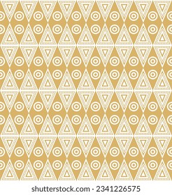 Native American vector gold seamless pattern. Endless Aztec, Maya, Inca ornament. Drawing for background and fabric.
