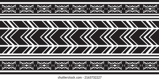 Patrón monocromo del vector nativo americano sin fisuras. Azteca negra sin fin, maya, adorno inca. Dibujo para la explosión de arena y el corte con trazador y láser.