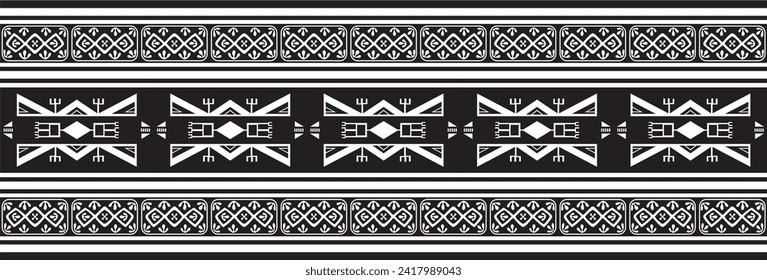 Native American vector monochrome seamless pattern. Endless black aztec, maya, inca ornament. Drawing for sandblasting and plotter and laser cutting.