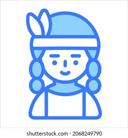 native American vector outline icon. Modern thin line symbols. Collection of traditional elements.