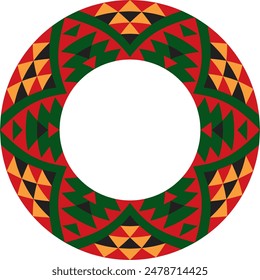 Native American vector round colored pattern. Geometric shapes in a circle. National ornament of the peoples of America, Maya, Aztecs, Incas
