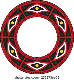 Native American vector round colored pattern. Geometric shapes in a circle. National ornament of the peoples of America, Maya, Aztecs, Incas
