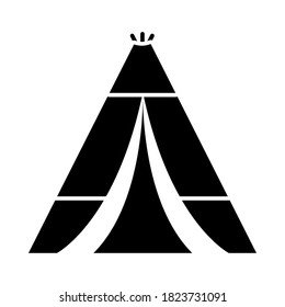 Indianeramerikanisches Wigwam-Symbol auf weißem Hintergrund, Silhouettenstil, Vektorgrafik