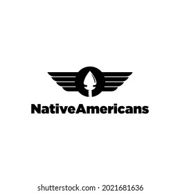 native american with wings logo design inspiration