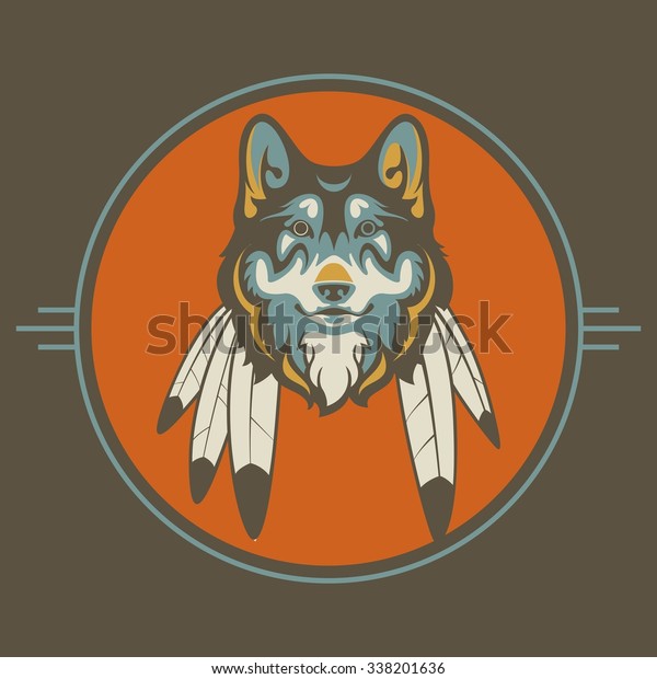Native American Wolf Vector Stock Vector Royalty Free 338201636 