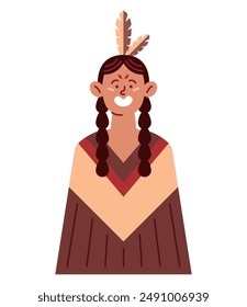 native american woman indigenous portrait isolated