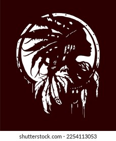 native americans, american indians, indigenous people, dreamcatcher, lady liberty, blob, splatter, stamp, blank, feathers, logo, tattoo, brand, black and white, freedom