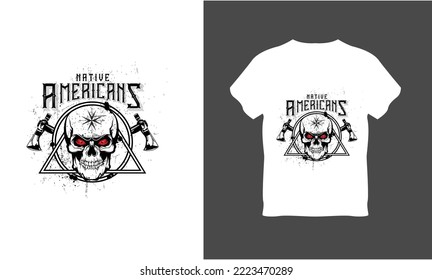 native americans tshirt logo design vector template.eps
