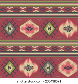 Native Americans vector seamless pattern in custom colors