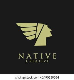 Native Apache Indian Gold Line Logo Stock Vector (Royalty Free ...