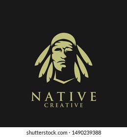 Native Apache Indian Gold Logo Icon Stock Vector (Royalty Free) 1490239388