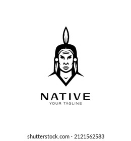 Native Apache Indian Logo Design