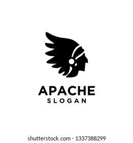 Native Apache Indian Logo Icon Designs Vector Illustration Template