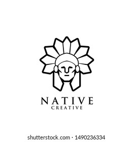 Native Apache Indian Logo Icon Designs Stock Vector (Royalty Free ...