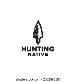 Native Arrowhead Spear For Arrow Hunting  Logo Design