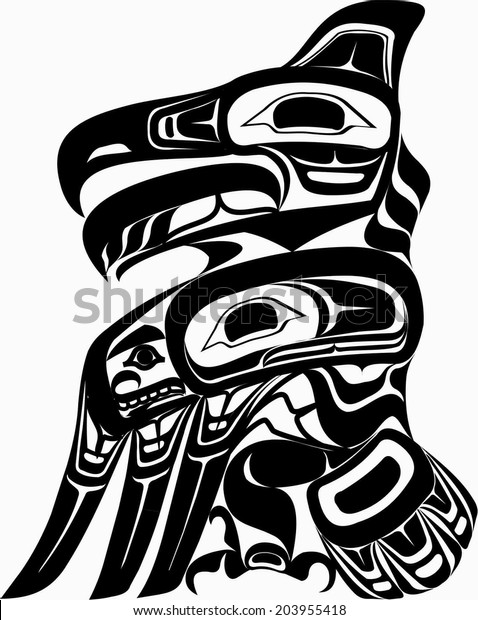 Native Art Eagle Stock Vector (Royalty Free) 203955418