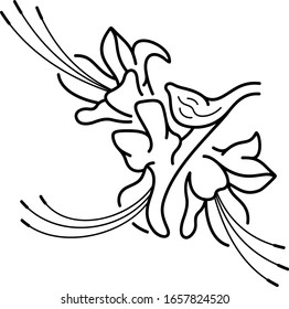 Native Azalea. Georgia State Symbol. Vector Outline Icon.