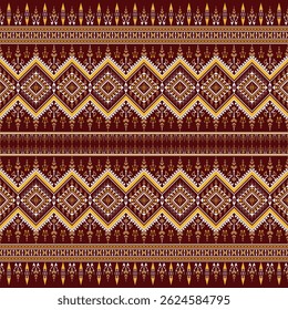 Native Aztec ethnic pattern traditional abstract in tribal. Geometric seamless ornament. Border decoration. Design for background, wallpaper, textile, fabric, clothing, batik, carpet, Sarong