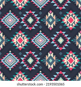 Native Aztec, Navajo seamless pattern. Tribal geometric print. Ethnic colorful design wallpaper, fabric, cover, textile, rug, blanket.