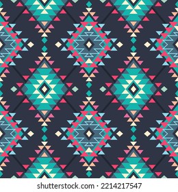 Native Aztec, Navajo seamless pattern. Tribal geometric print. Ethnic colorful design wallpaper, fabric, cover, textile, rug, blanket.