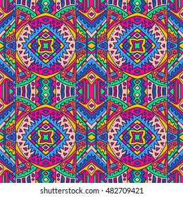 Native aztec pattern. Ethnic background with trendy tribal elements. Vector doodling style pattern for web design, textures, fashion textile, interior fabric or printed products.