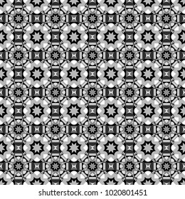 Native batik watercolor artistic gray, black and white seamless pattern. Ethnic boho style. Seamless hand drawn tribal tiles texture. Vector illustration.