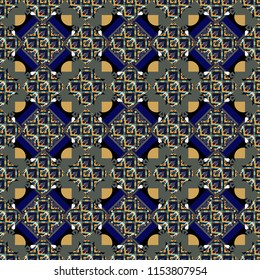 Native batik watercolor artistic green, black and blue seamless pattern. Seamless hand drawn tribal tiles texture. Ethnic boho style. Vector illustration.